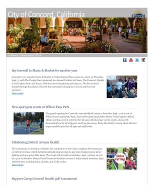 Concord, California: Enews: News and Events