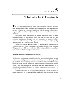 Chapter 5: Substitutes for C Constructs