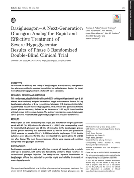 Dasiglucagon—A Next-Generation Glucagon Analog