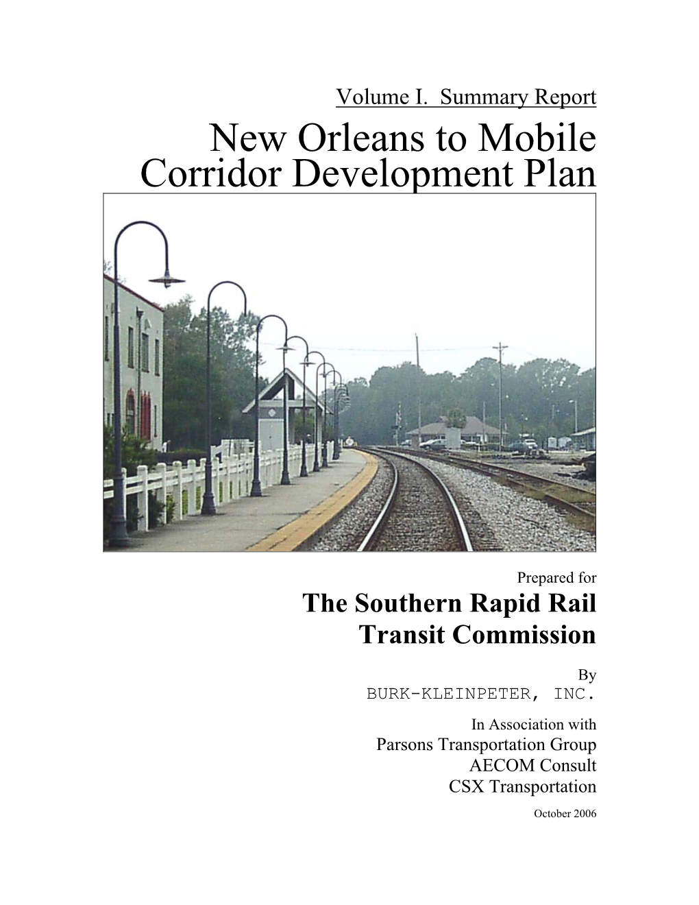 New Orleans to Mobile Corridor Development Plan