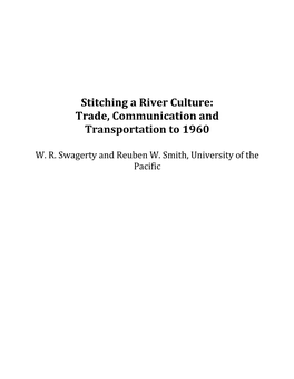 Stitching a River Culture: Trade, Communication and Transportation to 1960