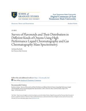 Survey of Flavonoids and Their Distribution in Different Kinds of Onions Using High Performance Liquid Chromatography and Gas Chromatography Mass Spectrometry