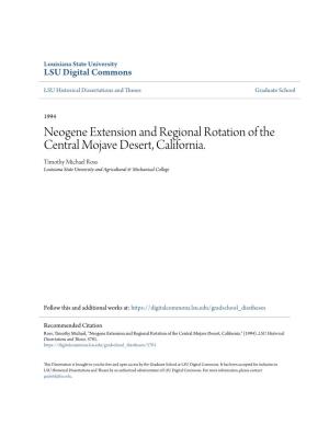 Neogene Extension and Regional Rotation of the Central Mojave Desert, California