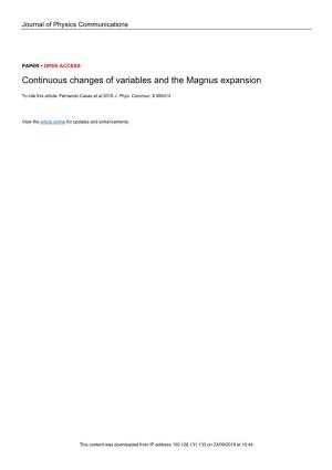 Continuous Changes of Variables and the Magnus Expansion
