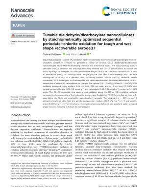 Tunable Dialdehyde/Dicarboxylate Nanocelluloses By