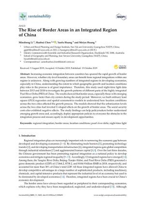 The Rise of Border Areas in an Integrated Region of China