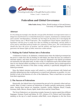 Federalism and Global Governance