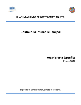 Contraloría Interna Municipal Organigrama Específico