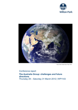 The Australia Group: Challenges and Future Directions Thursday 29 – Saturday 31 March 2012 | WP1143