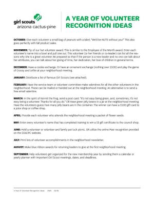 A Year of Volunteer Recognition Ideas