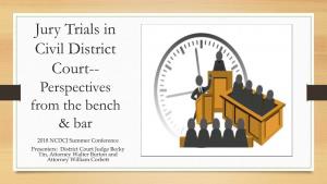 Jury Trial Primer in Civil District Court