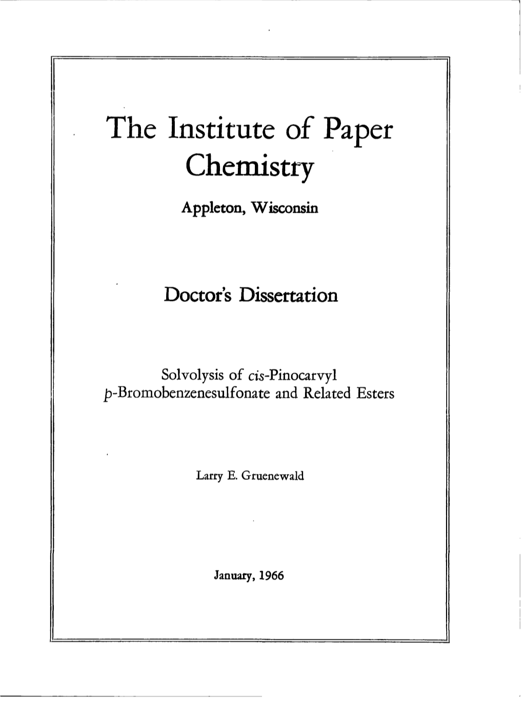 The Institute of Paper Chemistry