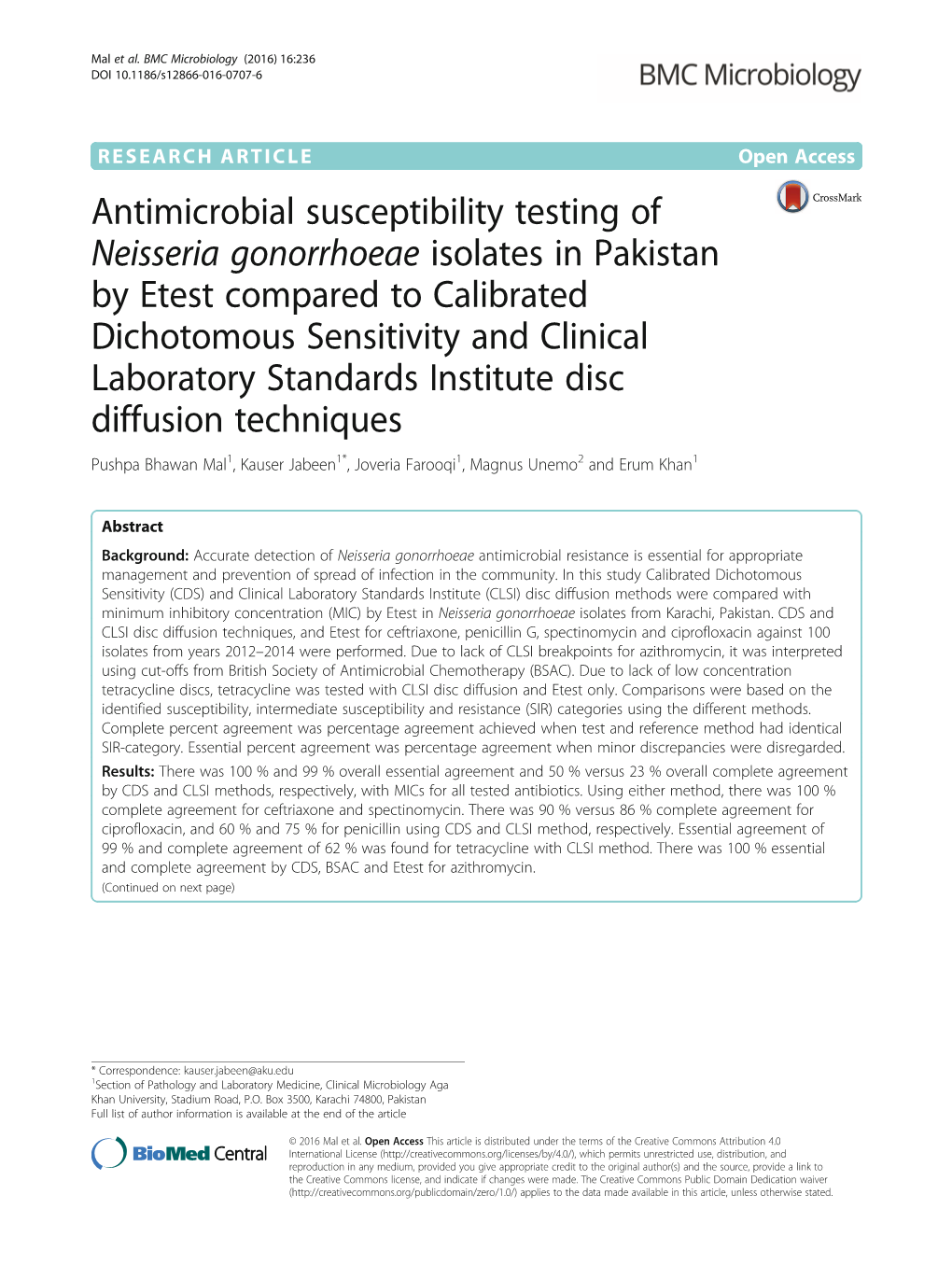 Antimicrobial Susceptibility Testing of Neisseria Gonorrhoeae Isolates In