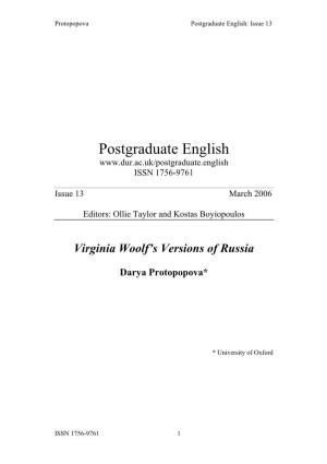 Postgraduate English: Issue 13
