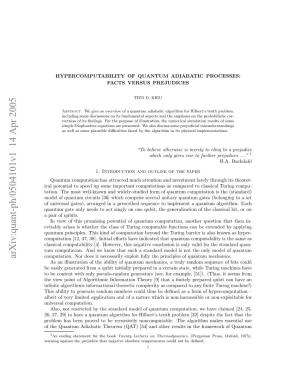 Hypercomputability of Quantum Adiabatic Processes: Fact Versus