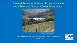 General Permit for Vineyards in the Napa River and Sonoma Creek