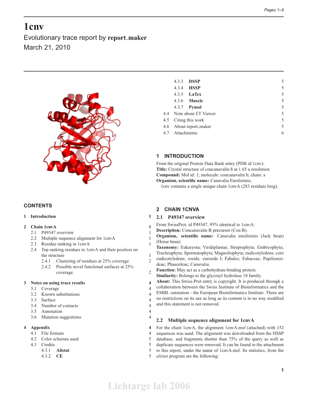 1Cnv Lichtarge Lab 2006