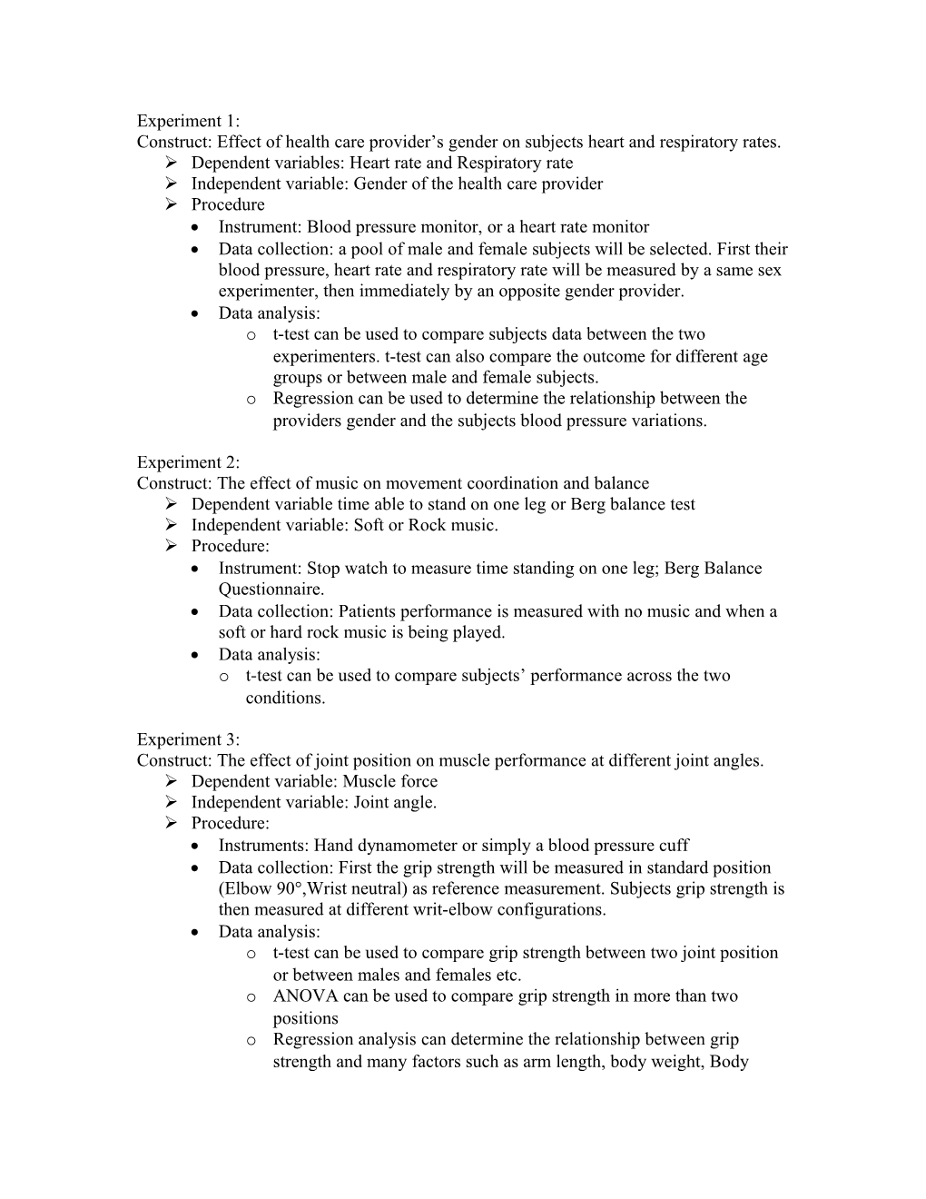 Construct: Effect of Health Care Provider S Gender on Subjects Heart and Respiratory Rates