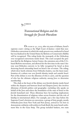 Transnational Religion and the Struggle for Jewish Pluralism