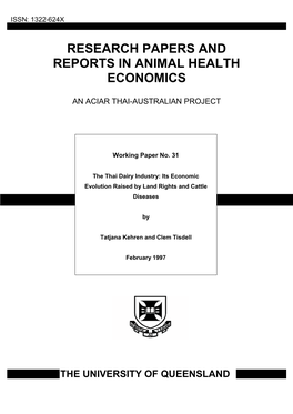 Research Papers and Reports in Animal Health Economics