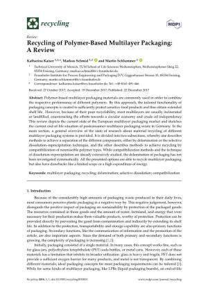 Recycling of Polymer-Based Multilayer Packaging: a Review