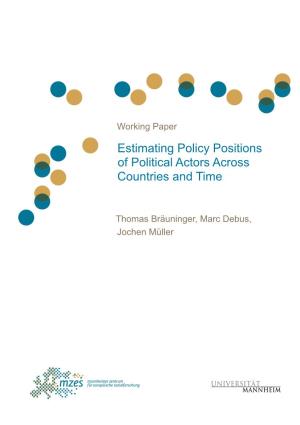 Estimating Policy Positions of Political Actors Across Countries and Time