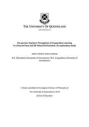 Pre-Service Teachers' Perceptions of Cooperative Learning in a Face-To
