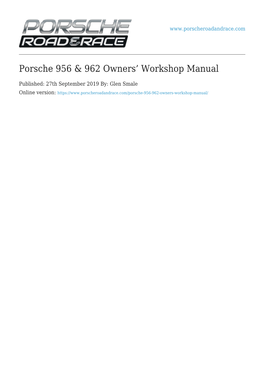 Porsche 956 &#038; 962 Owners' Workshop Manual
