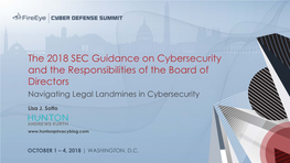 CDS2018-Exec-S2-The 2018 SEC Guidance on Cybersecurity and the Responsibilities of the Board of Directors-FINAL-Clean