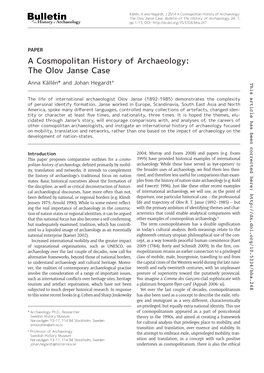 A Cosmopolitan History of Archaeology: the Olov Janse Case