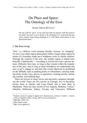 The Ontology of the Eruv