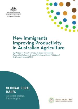 New Immigrants Improving Productivity in Australian Agriculture