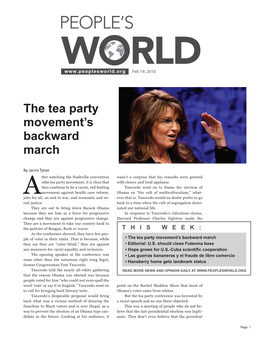 The Tea Party Movement's Backward March
