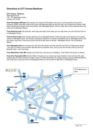 Directions to CCT Venues-Barbican