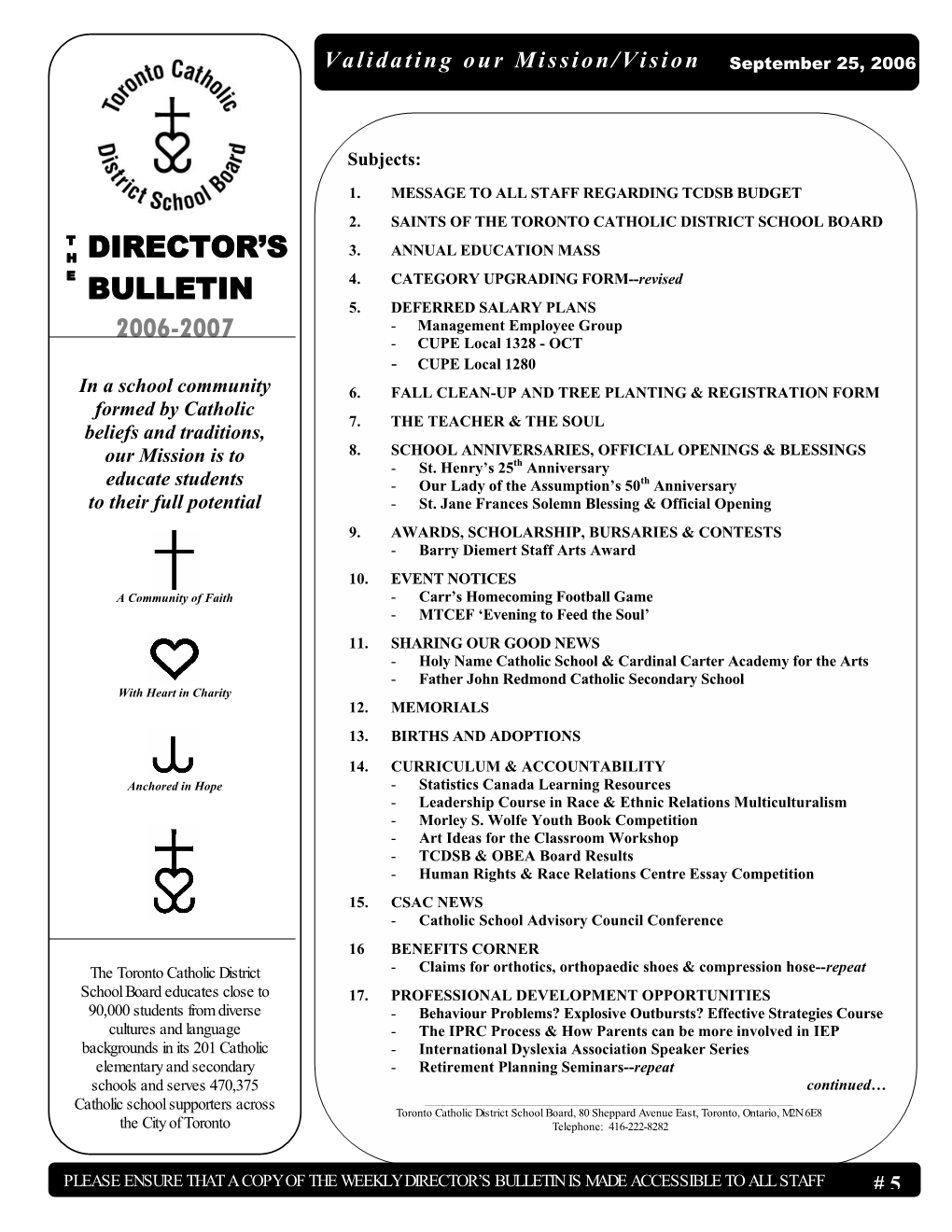 Director's Bulletin