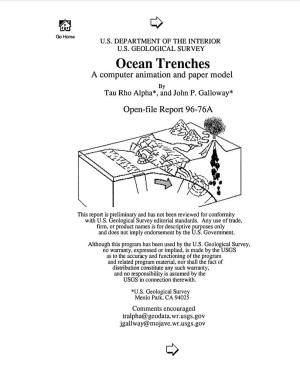 Ocean Trenches a Computer Animation and Paper Model by Tau Rho Alpha*, and John P