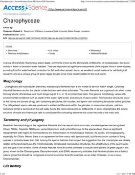 Morphology Taxonomy and Phylogeny Life History