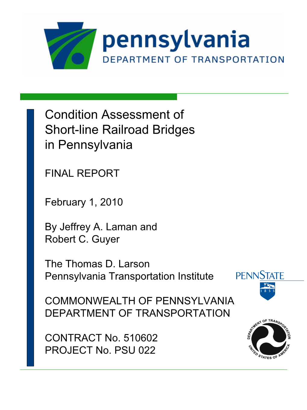 Condition Assessment of Short-Line Railroad Bridges in Pennsylvania