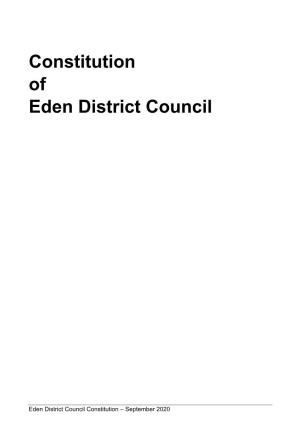 Constitution of Eden District Council