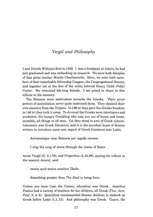 Vergil and Philosophy
