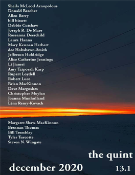 The Quint : an Interdisciplinary Quarterly from the North 1