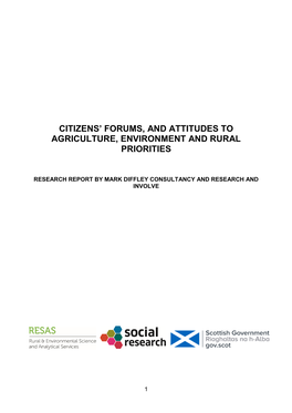 Citizens' Forums, and Attitudes to Agriculture