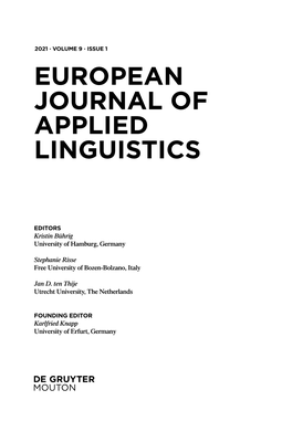 European Journal of Applied Linguistics