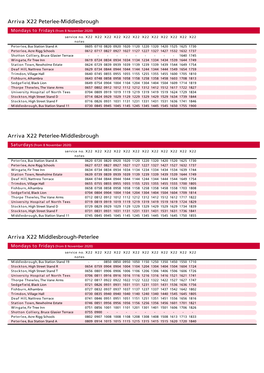 Arriva X22 Peterlee-Middlesbrough