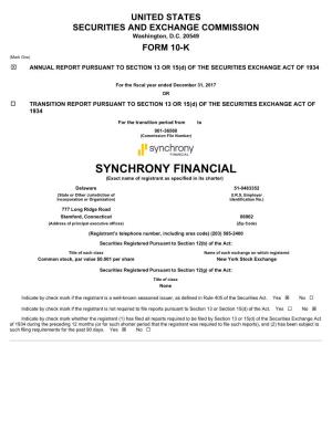 SYNCHRONY FINANCIAL (Exact Name of Registrant As Specified in Its Charter)