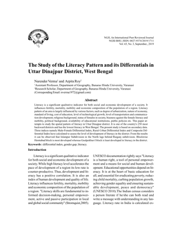 The Study of the Literacy Pattern and Its Differentials in Uttar Dinajpur District, West Bengal