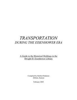 Transportation During the Eisenhower Era