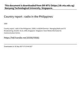 Radio in the Philippines