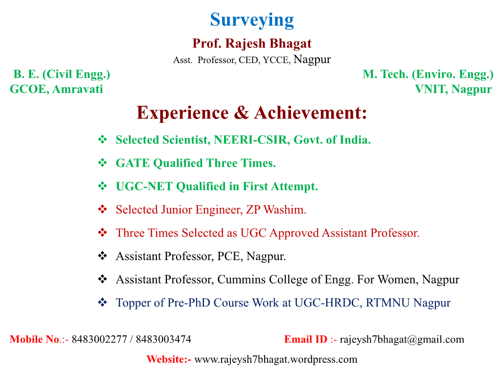 Surveying Experience & Achievement