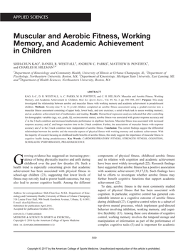 Muscular and Aerobic Fitness, Working Memory, and Academic Achievement in Children